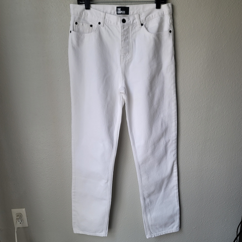 The Kooples Vestaire Carry-Over Straight Leg Jeans Size 30 Color White NWT